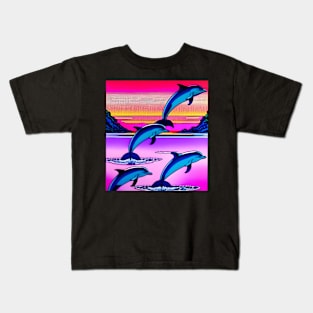 A gang of dilphins in sea Kids T-Shirt